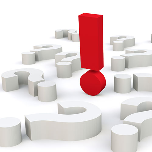 Shows exclamation and question marks